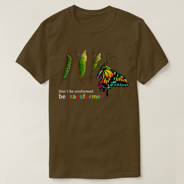 Camiseta Caterpillar Cocoon Butterfly Design para mariposa (Diseño del anverso)
