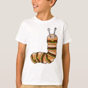 Camiseta Caterpillar como Cheeseburger con carne y ensalada
