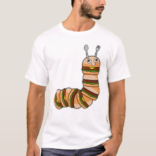 Camiseta Caterpillar como Cheeseburger con carne y ensalada