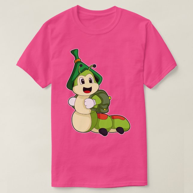 Camiseta Caterpillar como estudiante con mochila (Diseño del anverso)