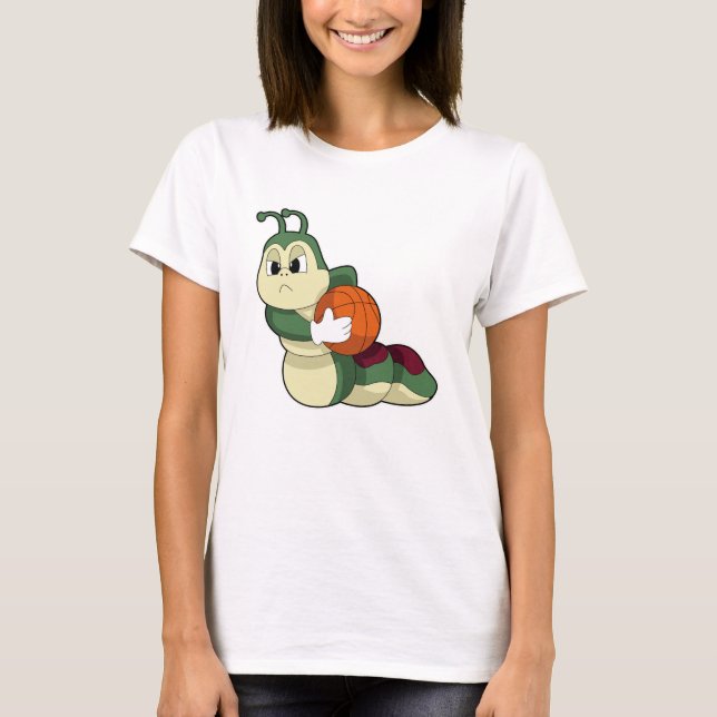 Camiseta Caterpillar como jugador de baloncesto con balonce (Anverso)