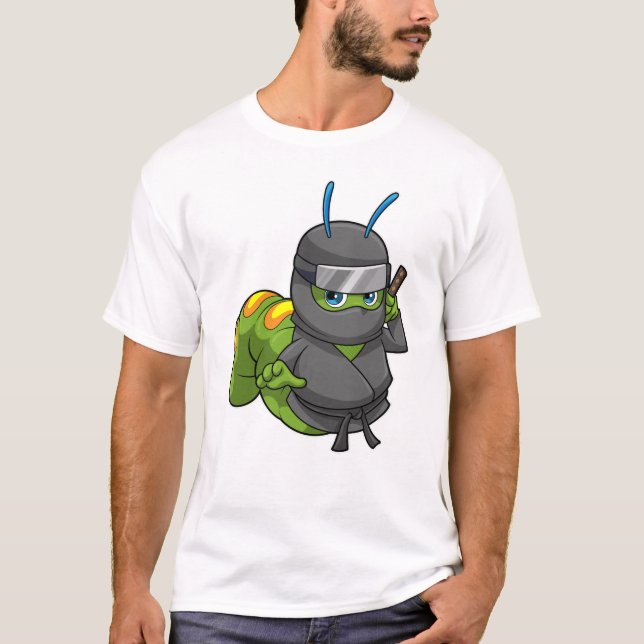 Camiseta Caterpillar como Ninja con espada (Anverso)