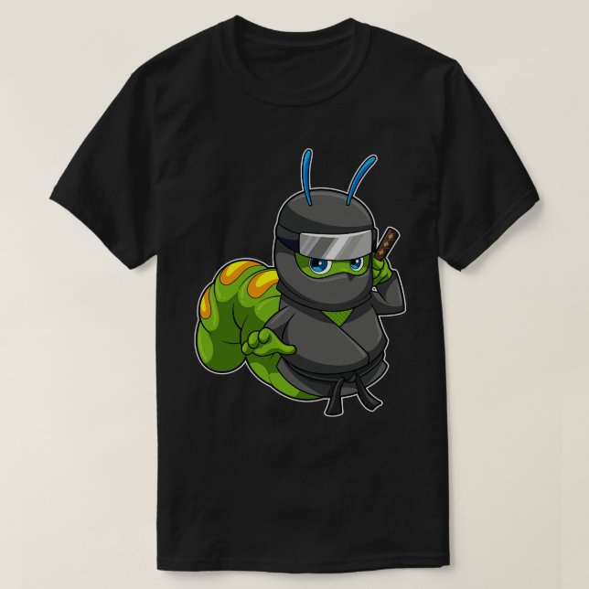 Camiseta Caterpillar como Ninja con espada (Diseño del anverso)