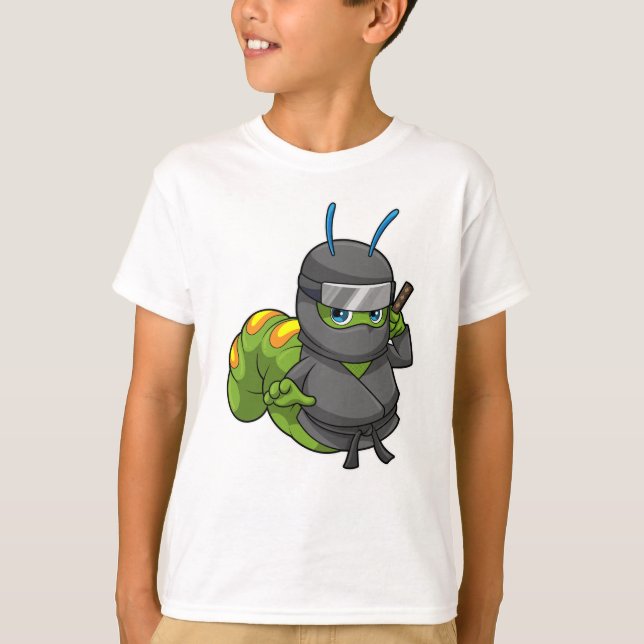 Camiseta Caterpillar como Ninja con espada (Anverso)