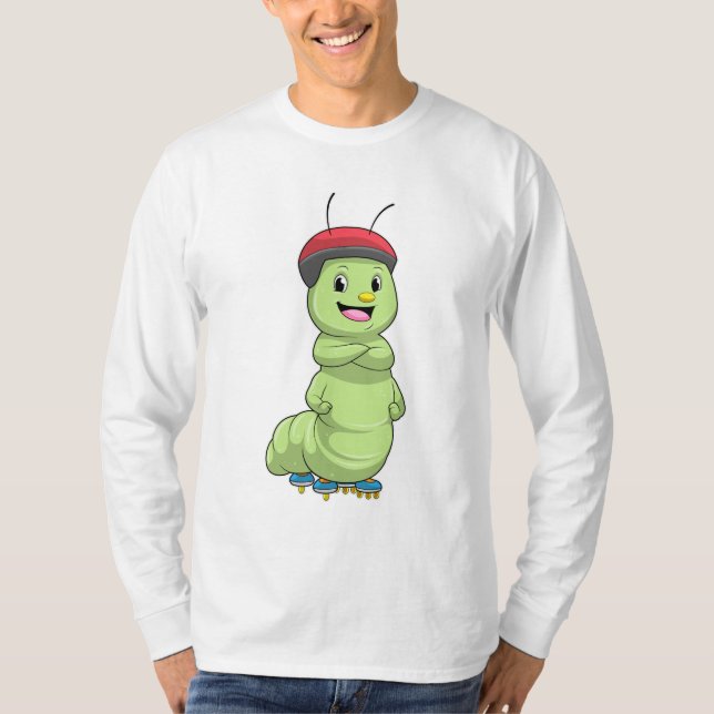 Camiseta Caterpillar como patinador en línea con patines de (Anverso)