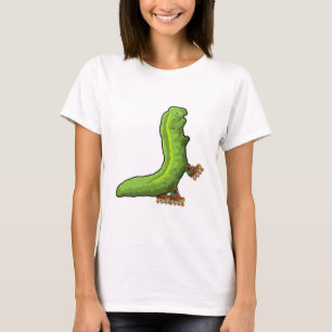 Camiseta Caterpillar como patinador en línea con patines en