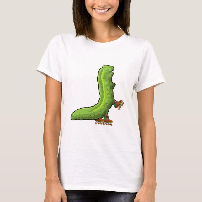 Camiseta Caterpillar como patinador en línea con patines en (Anverso)