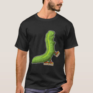 Camiseta Caterpillar como patinador en línea con patines en