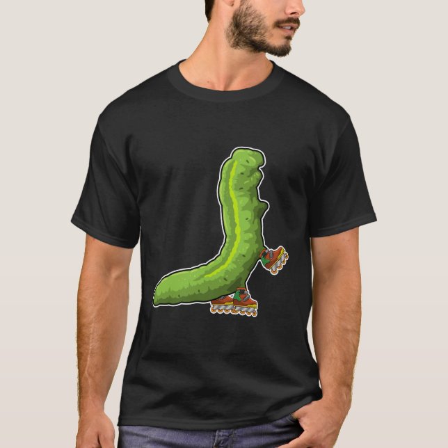 Camiseta Caterpillar como patinador en línea con patines en (Anverso)