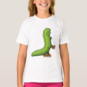 Camiseta Caterpillar como patinador en línea con patines en