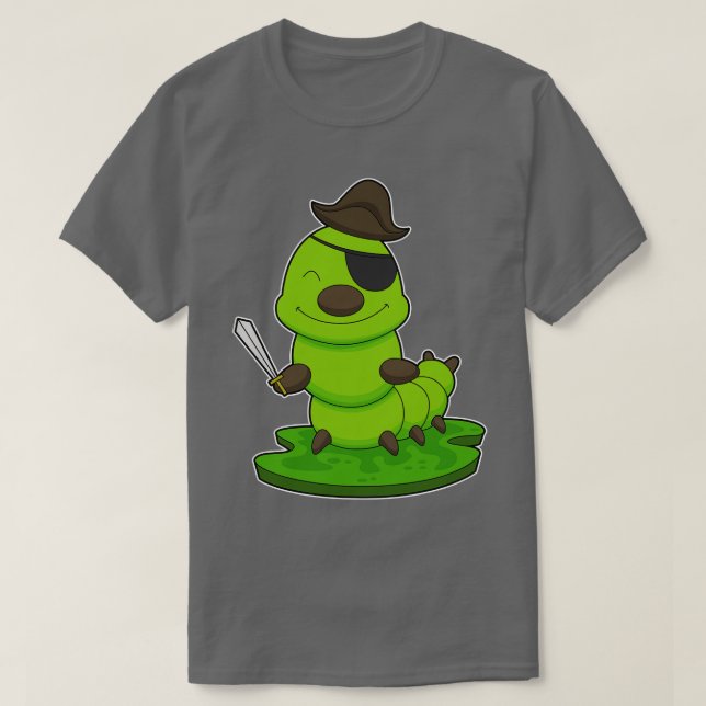 Camiseta Caterpillar Como Pirata Con Espada (Diseño del anverso)