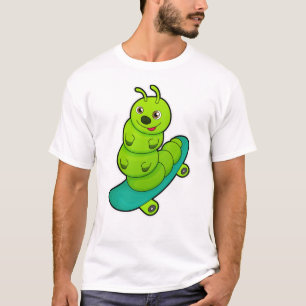 Camiseta Caterpillar como Skater con Skateboard