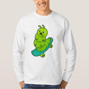 Camiseta Caterpillar como Skater con Skateboard