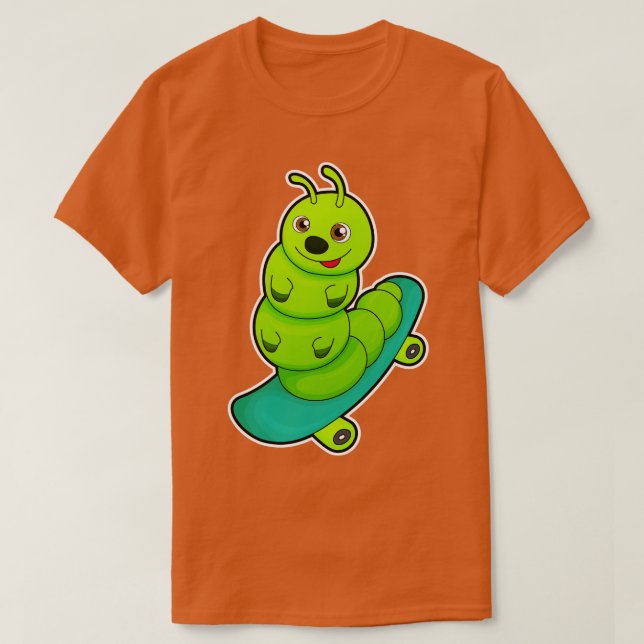 Camiseta Caterpillar como Skater con Skateboard (Diseño del anverso)