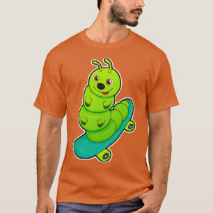 Camiseta Caterpillar como Skater con Skateboard
