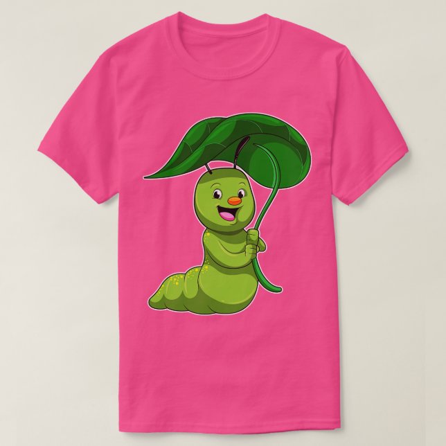 Camiseta Caterpillar con hoja como parasol (Diseño del anverso)