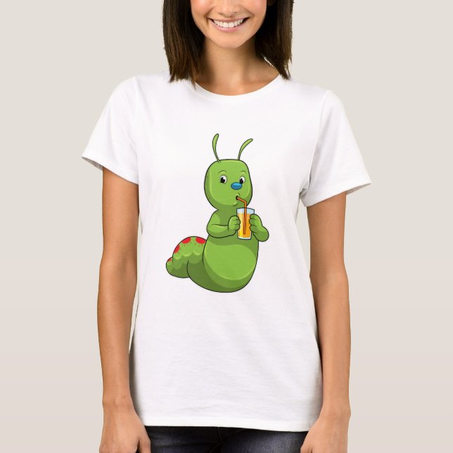 Camiseta Caterpillar con zumo de Naranja de vidrio (Anverso)