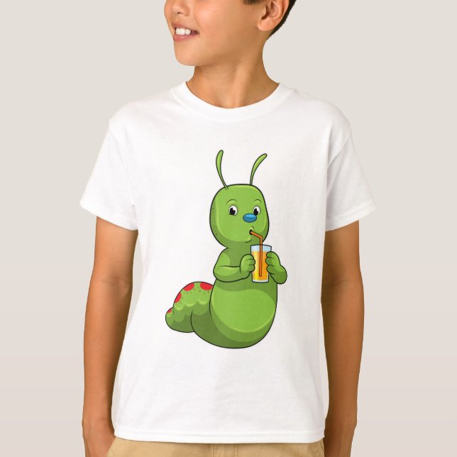 Camiseta Caterpillar con zumo de Naranja de vidrio (Anverso)