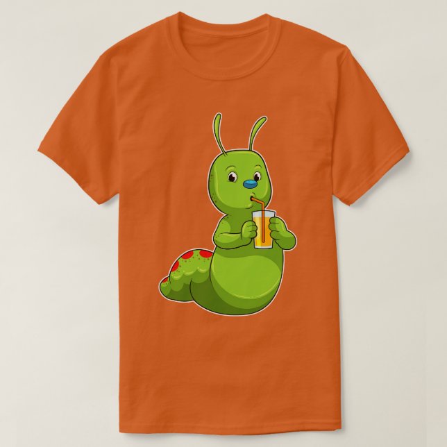 Camiseta Caterpillar con zumo de Naranja de vidrio (Diseño del anverso)