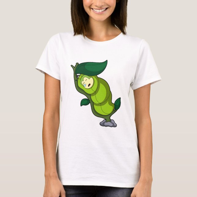 Camiseta Caterpillar en el sueño con hoja (Anverso)