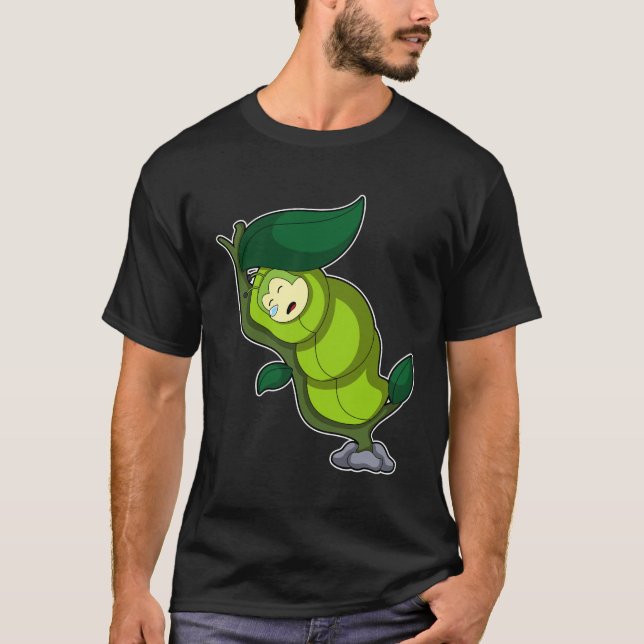 Camiseta Caterpillar en el sueño con hoja (Anverso)