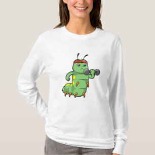 Camiseta Caterpillar en entrenamiento de fuerza con Dumbbel