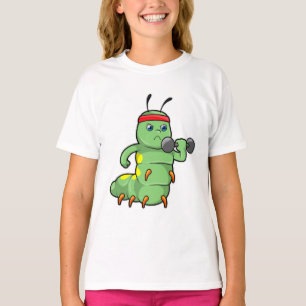 Camiseta Caterpillar en entrenamiento de fuerza con Dumbbel