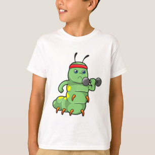 Camiseta Caterpillar en entrenamiento de fuerza con Dumbbel