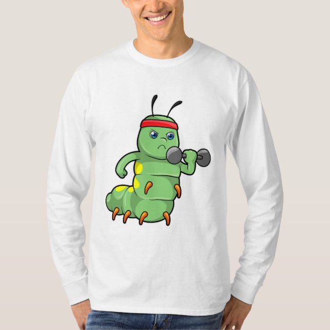 Camiseta Caterpillar en entrenamiento de fuerza con Dumbbel (Anverso)