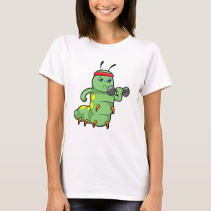 Camiseta Caterpillar en entrenamiento de fuerza con Dumbbel