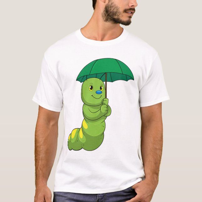 Camiseta Caterpillar en la lluvia con paraguas (Anverso)