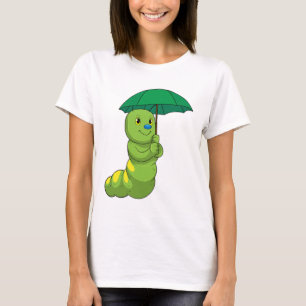 Camiseta Caterpillar en la lluvia con paraguas