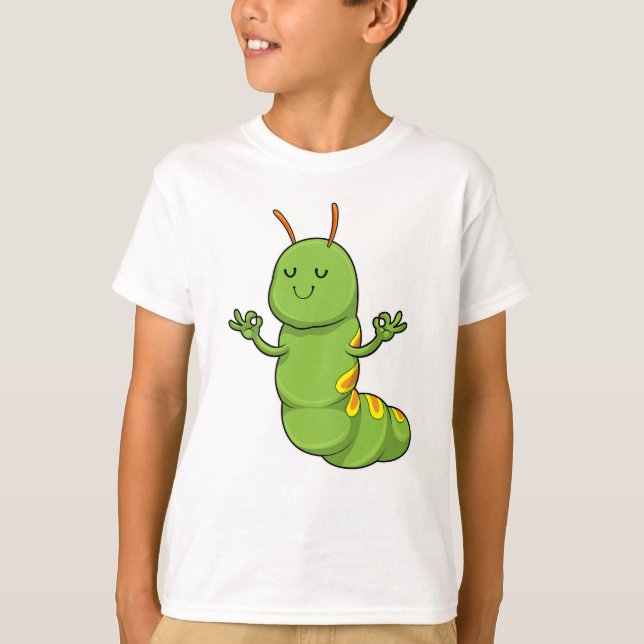 Camiseta Caterpillar en la meditación del yoga (Anverso)
