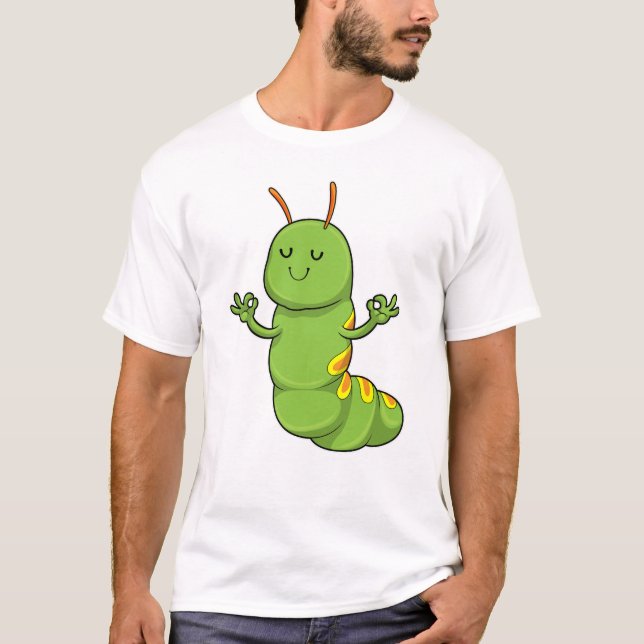 Camiseta Caterpillar en la meditación del yoga (Anverso)