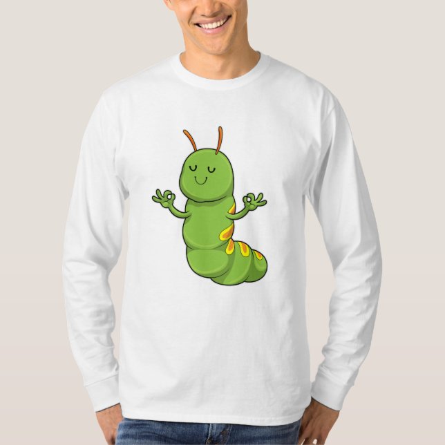 Camiseta Caterpillar en la meditación del yoga (Anverso)