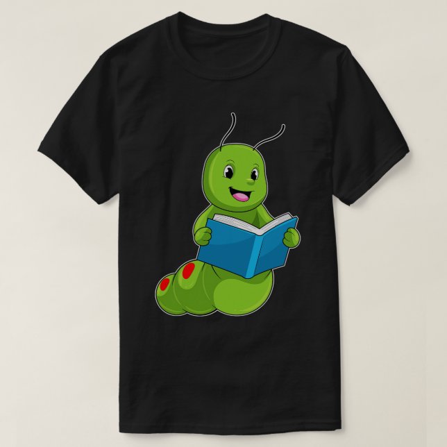 Camiseta Caterpillar en lectura con libro (Diseño del anverso)