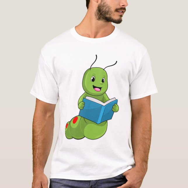 Camiseta Caterpillar en lectura con libro (Anverso)