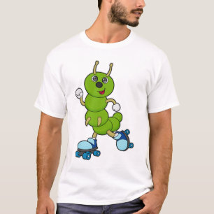 Camiseta Caterpillar en patinaje en línea con patines de pa