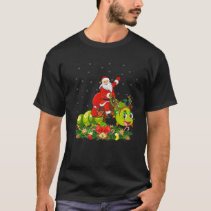 Camiseta Caterpillar Lover Funny Santa Riding Caterpillar C