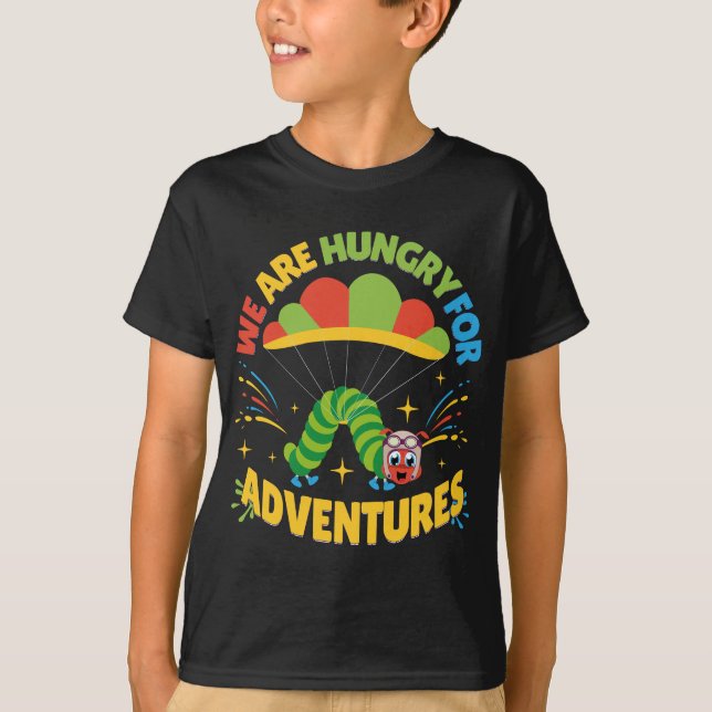 Camiseta Caterpillar, tenemos hambre de aventuras (Anverso)