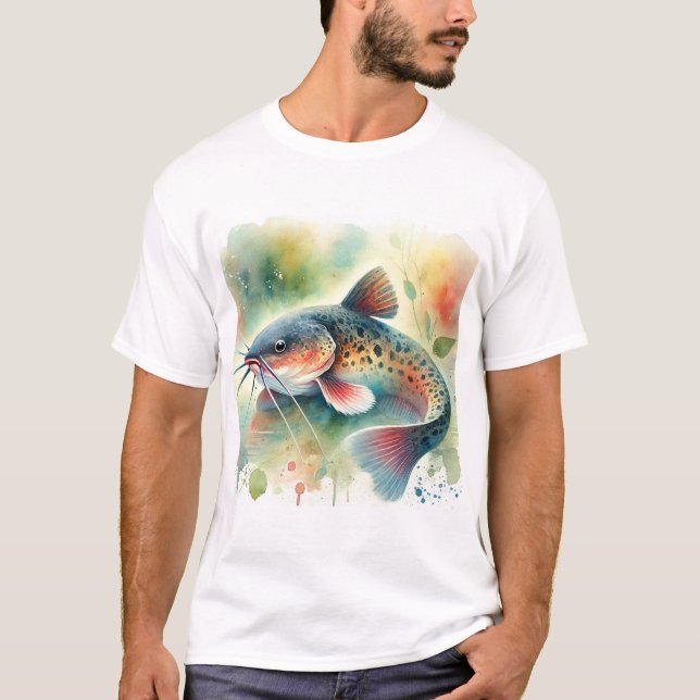 Camiseta Catfish in Watercolor Art 170724AREF129 - Watercol (Anverso)
