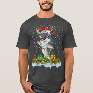 Camiseta Catfish Lover Matching Santa Lighting Catfish Chri