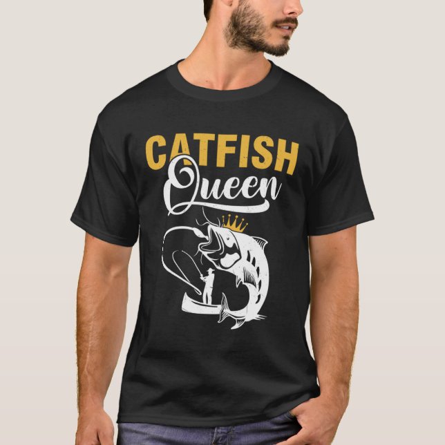 Camiseta Catfish Queen  Fishing Catfishing Girls Women (Anverso)