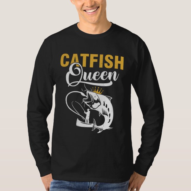 Camiseta Catfish Queen  Fishing Catfishing Girls Women (Anverso)