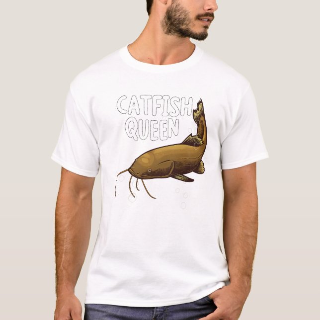 Camiseta Catfish Queen Fishing Lover Cute Catfish T-Shirt (Anverso)