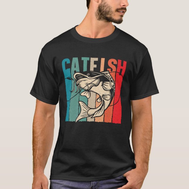 Camiseta Catfish Retro Catfishing Freshwater Fishing Fisher (Anverso)