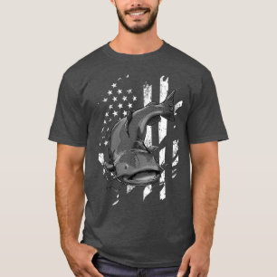 Camiseta Catfishing American Flag  Catfish Angler
