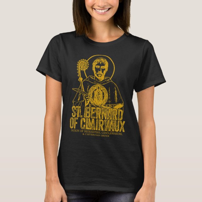 Camiseta Catholicism Gold St Bernard Of Clairvaux Christian (Anverso)