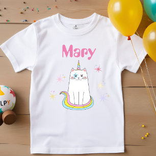 Camiseta Caticorn Cat Meow-Gical Chica nombre