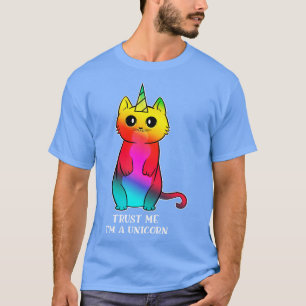 Camiseta Caticorn cute gato unicornio arcoiris para mujeres